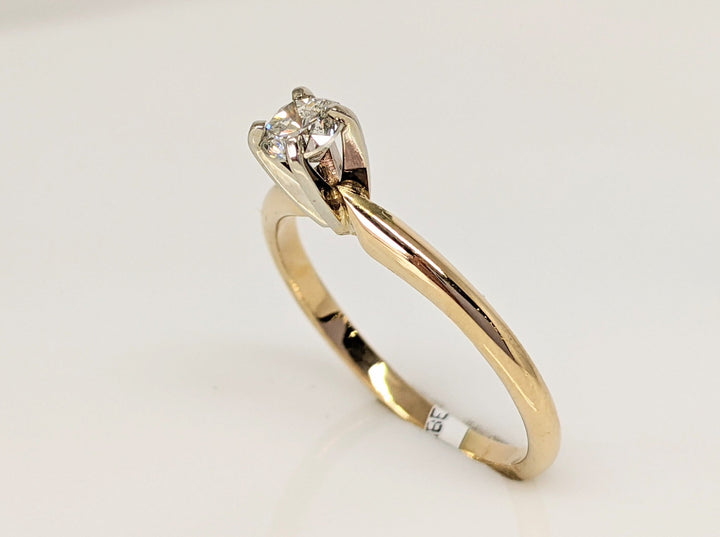 14K .29 CARAT TOTAL SI1 G DIAMOND ROUND ESTATE SOLITAIRE RING 1.9 GRAMS