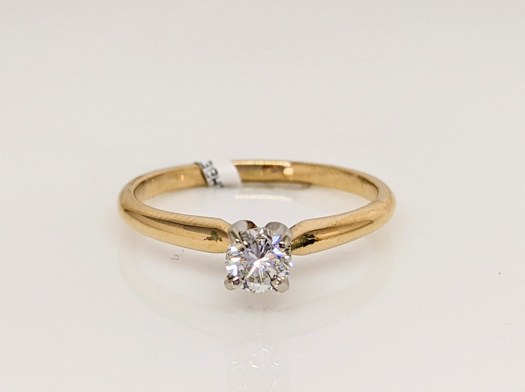14K .29 CARAT TOTAL SI1 G DIAMOND ROUND ESTATE SOLITAIRE RING 1.9 GRAMS