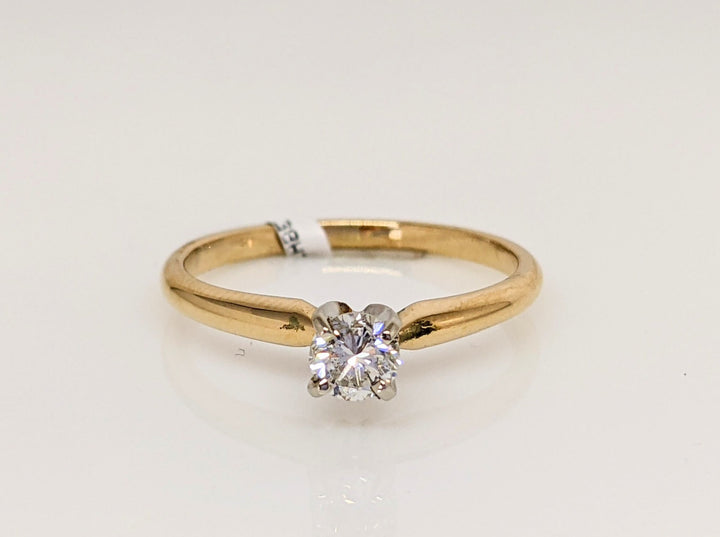 14K .29 CARAT TOTAL SI1 G DIAMOND ROUND ESTATE SOLITAIRE RING 1.9 GRAMS