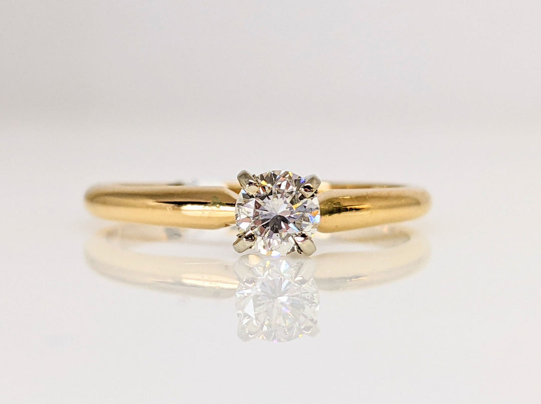 14K .29 CARAT TOTAL SI1 G DIAMOND ROUND ESTATE SOLITAIRE RING 1.9 GRAMS