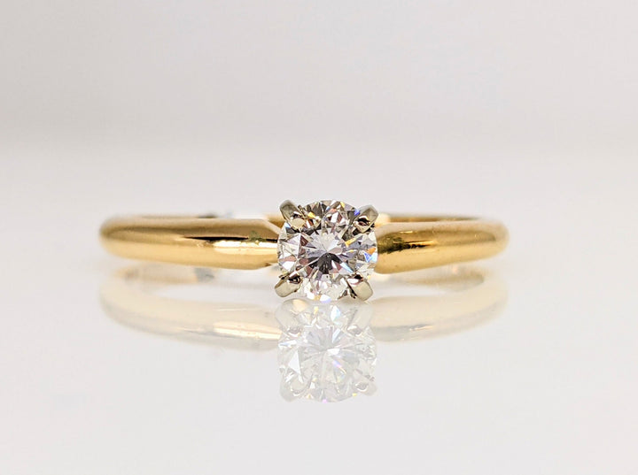14K .29 CARAT TOTAL SI1 G DIAMOND ROUND ESTATE SOLITAIRE RING 1.9 GRAMS