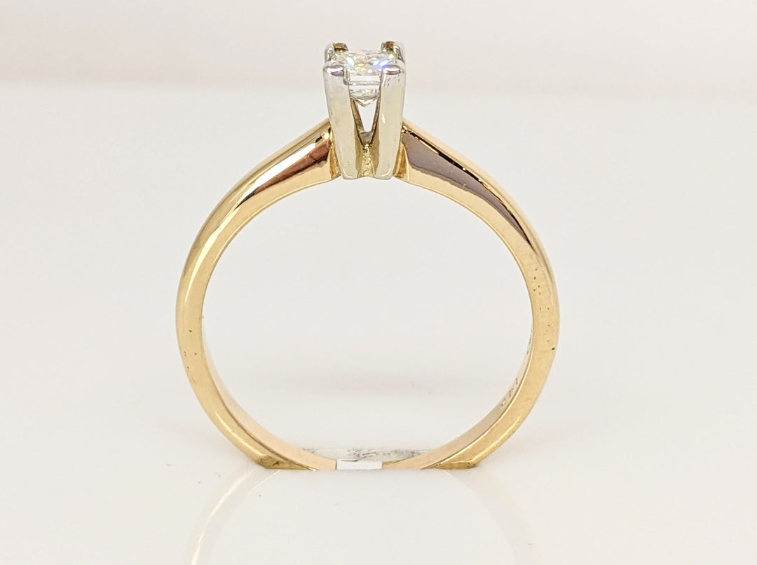 14K .19 CARAT TOTAL SI2 G DIAMOND PRINCESS CUT SOLITAIRE ESTATE RING 2.1 GRAMS