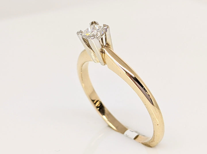 14K .19 CARAT TOTAL SI2 G DIAMOND PRINCESS CUT SOLITAIRE ESTATE RING 2.1 GRAMS