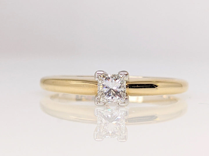 14K .19 CARAT TOTAL SI2 G DIAMOND PRINCESS CUT SOLITAIRE ESTATE RING 2.1 GRAMS