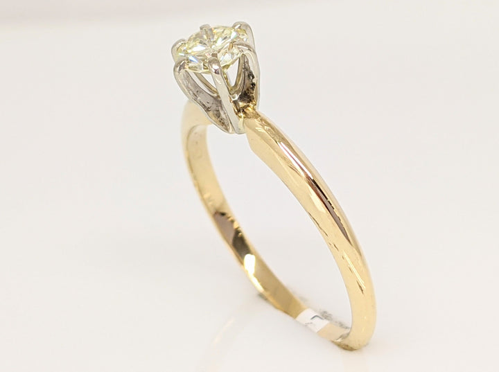 14K .40 CARAT TOTAL SI2 M DIAMOND ROUND 6-PRONG ESTATE SOLITAIRE RING 2.0 GRAMS
