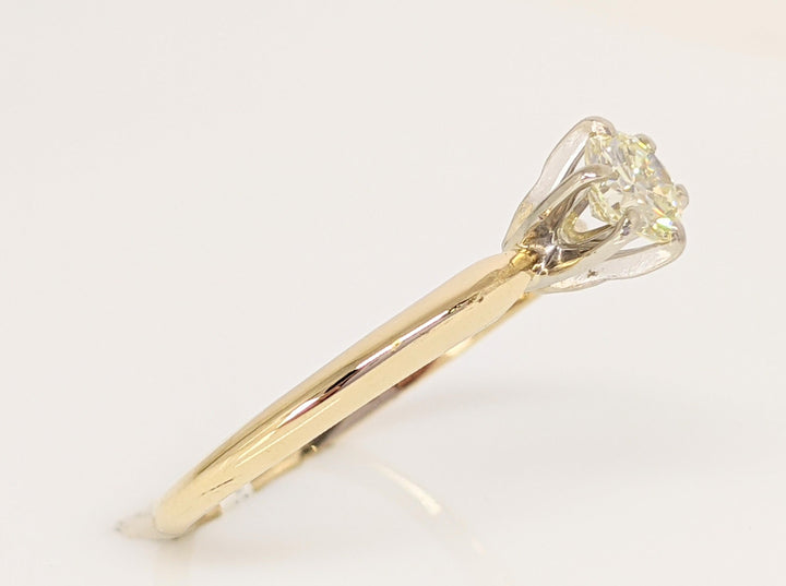 14K .40 CARAT TOTAL SI2 M DIAMOND ROUND 6-PRONG ESTATE SOLITAIRE RING 2.0 GRAMS