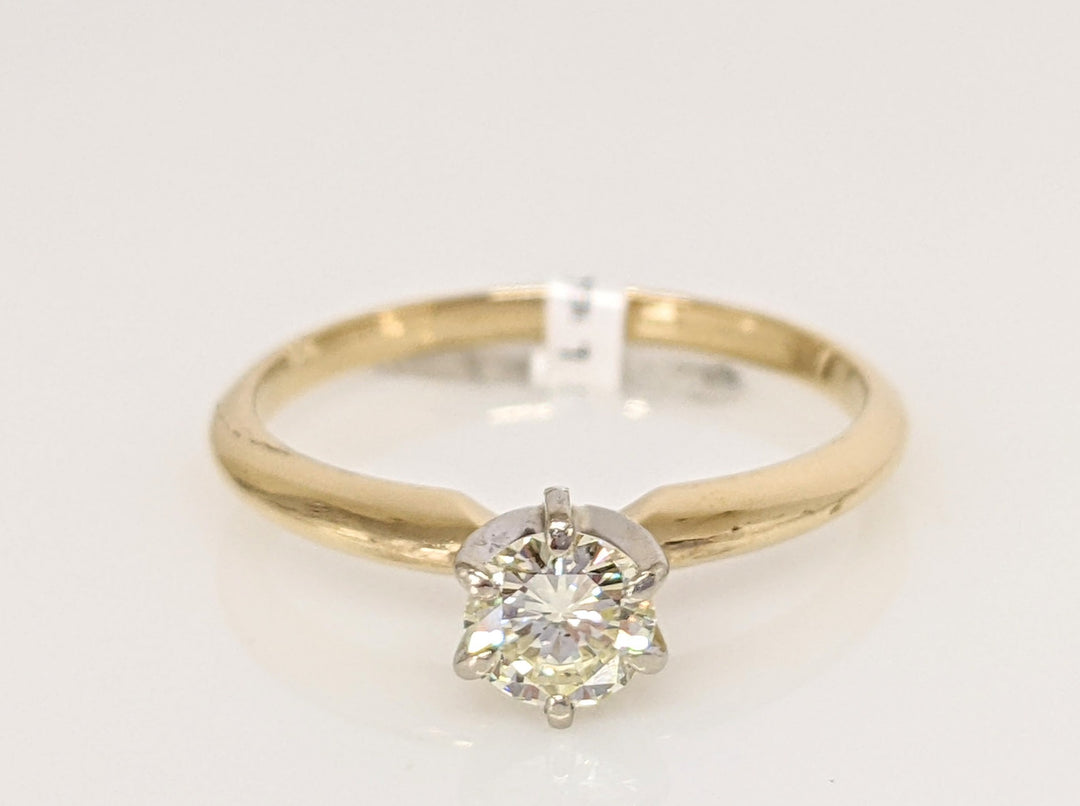 14K .40 CARAT TOTAL SI2 M DIAMOND ROUND 6-PRONG ESTATE SOLITAIRE RING 2.0 GRAMS