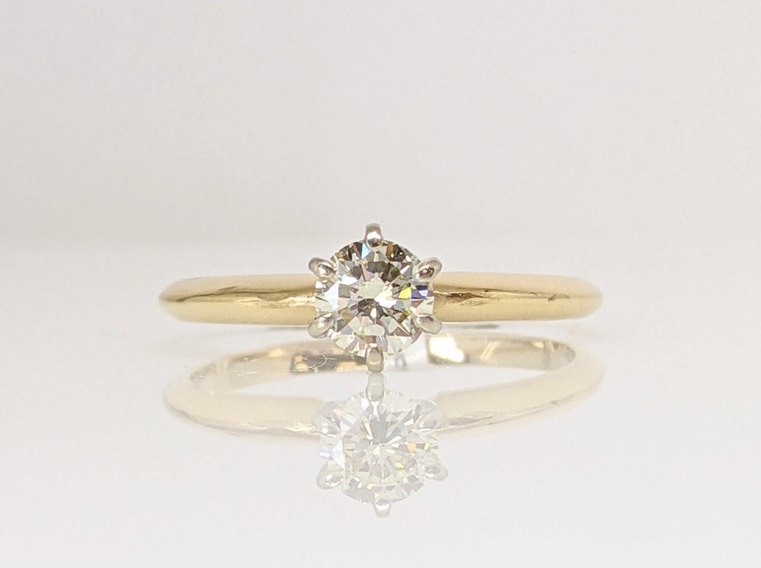 14K .40 CARAT TOTAL SI2 M DIAMOND ROUND 6-PRONG ESTATE SOLITAIRE RING 2.0 GRAMS