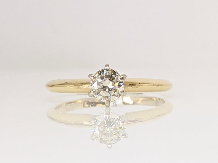 14K .40 CARAT TOTAL SI2 M DIAMOND ROUND 6-PRONG ESTATE SOLITAIRE RING 2.0 GRAMS