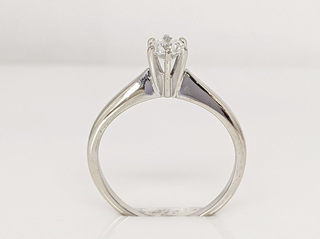 14K WHITE .30 CARAT TOTAL SI1 H DIAMOND ROUND 6-PRONG SOLITAIRE ESTATE RING 2.3 GRAMS