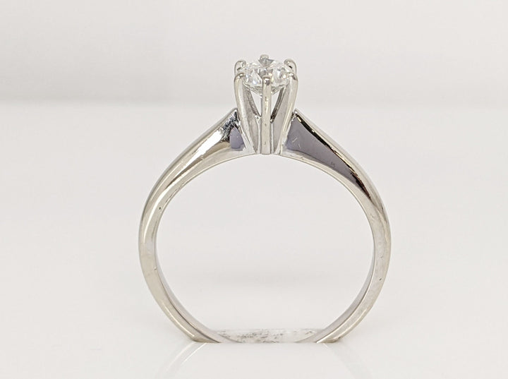 14K WHITE .30 CARAT TOTAL SI1 H DIAMOND ROUND 6-PRONG SOLITAIRE ESTATE RING 2.3 GRAMS