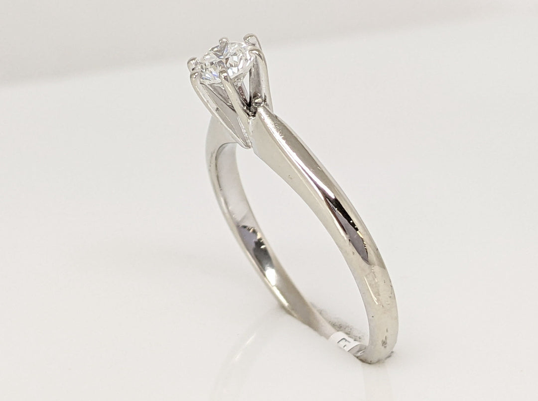 14K WHITE .30 CARAT TOTAL SI1 H DIAMOND ROUND 6-PRONG SOLITAIRE ESTATE RING 2.3 GRAMS