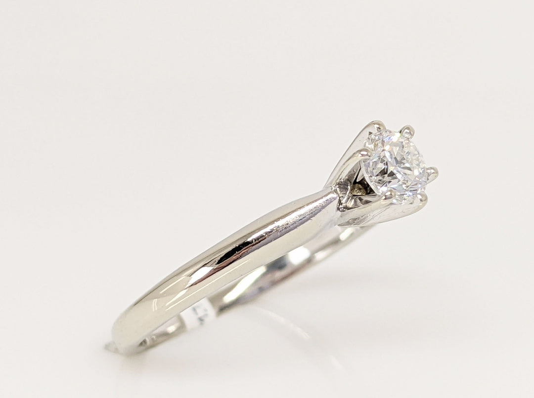 14K WHITE .30 CARAT TOTAL SI1 H DIAMOND ROUND 6-PRONG SOLITAIRE ESTATE RING 2.3 GRAMS