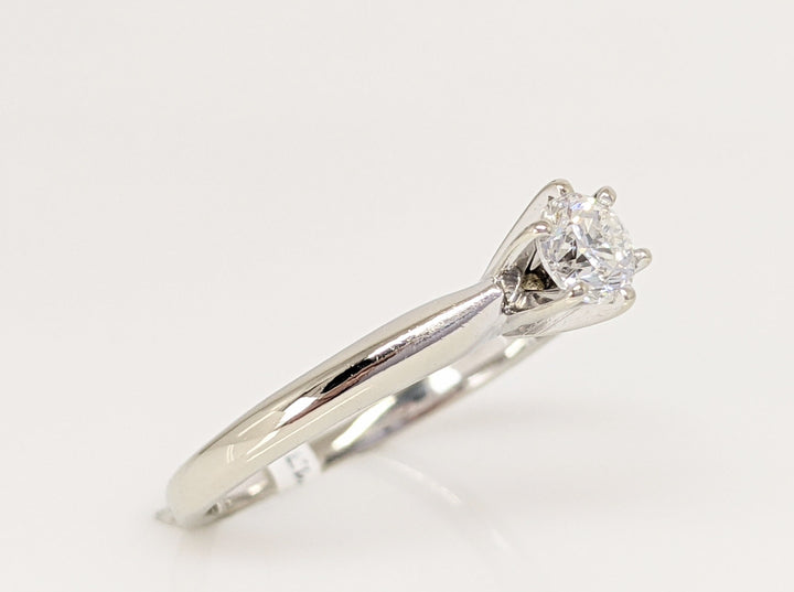 14K WHITE .30 CARAT TOTAL SI1 H DIAMOND ROUND 6-PRONG SOLITAIRE ESTATE RING 2.3 GRAMS