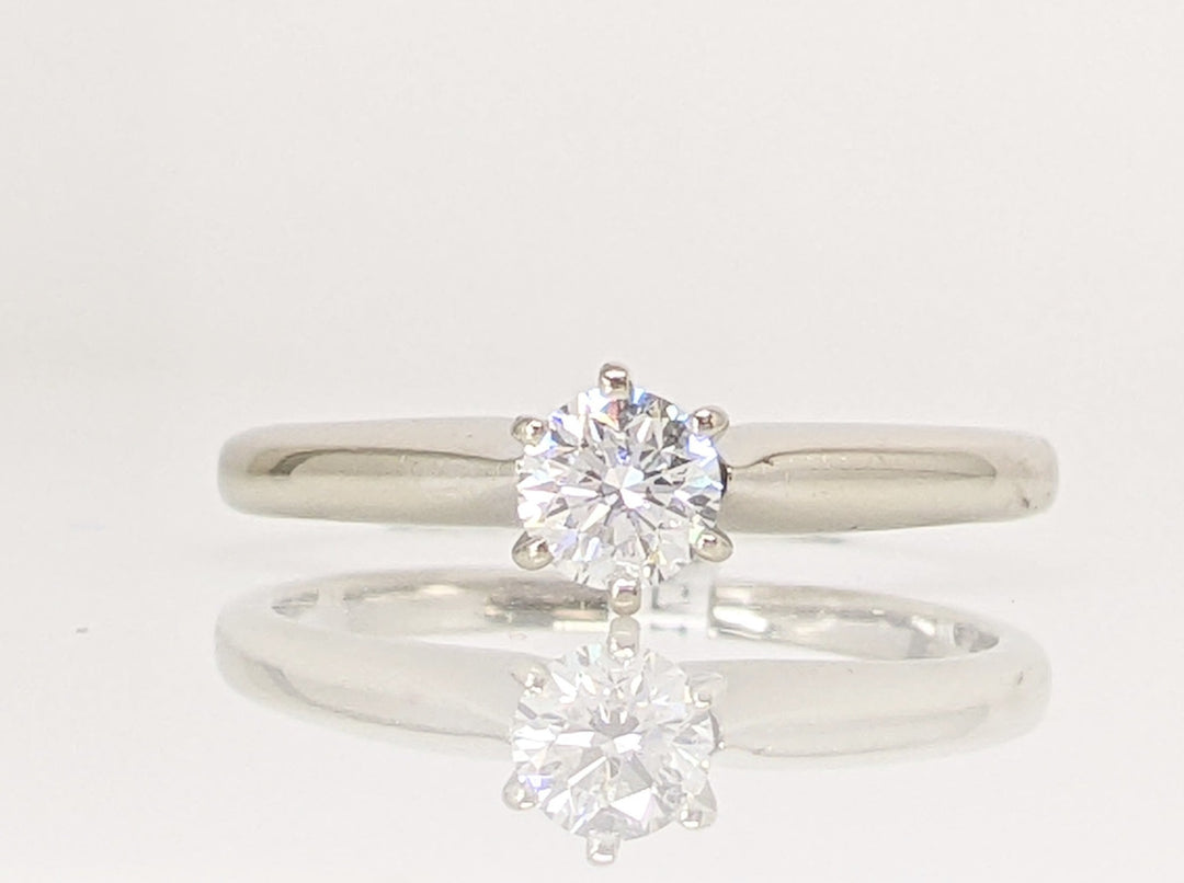 14K WHITE .30 CARAT TOTAL SI1 H DIAMOND ROUND 6-PRONG SOLITAIRE ESTATE RING 2.3 GRAMS