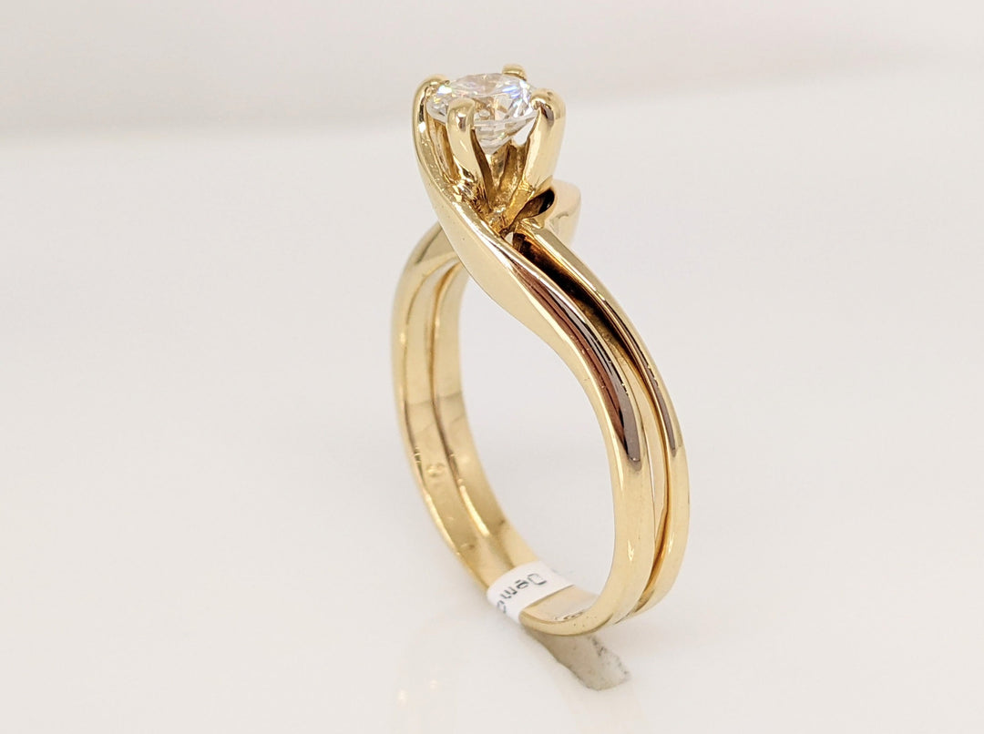 14K .40 CARAT TOTAL I1 J DIAMOND ROUND ESTATE BYPASS RING 3.8 GRAMS