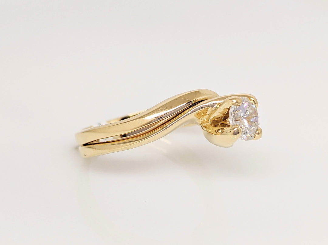 14K .40 CARAT TOTAL I1 J DIAMOND ROUND ESTATE BYPASS RING 3.8 GRAMS