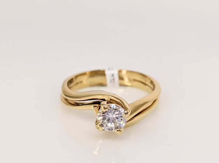 14K .40 CARAT TOTAL I1 J DIAMOND ROUND ESTATE BYPASS RING 3.8 GRAMS