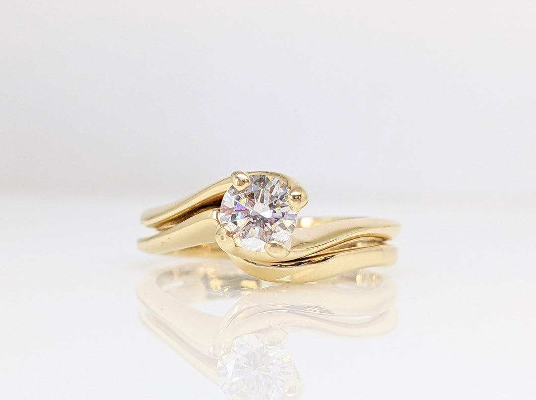 14K .40 CARAT TOTAL I1 J DIAMOND ROUND ESTATE BYPASS RING 3.8 GRAMS