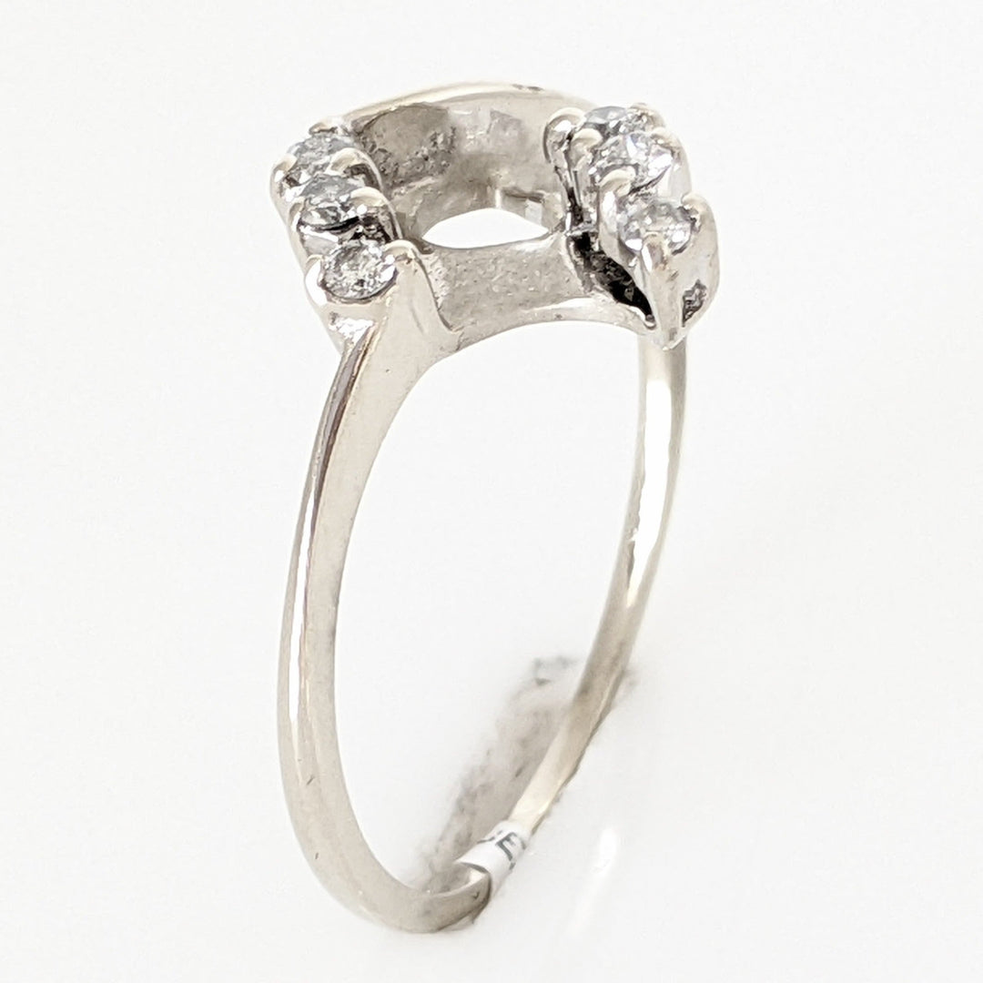 14K WHITE .12 CARAT TOTAL WEIGHT I1 I DIAMOND ROUND (6) ESTATE RING JACKET 1.8 GRAMS