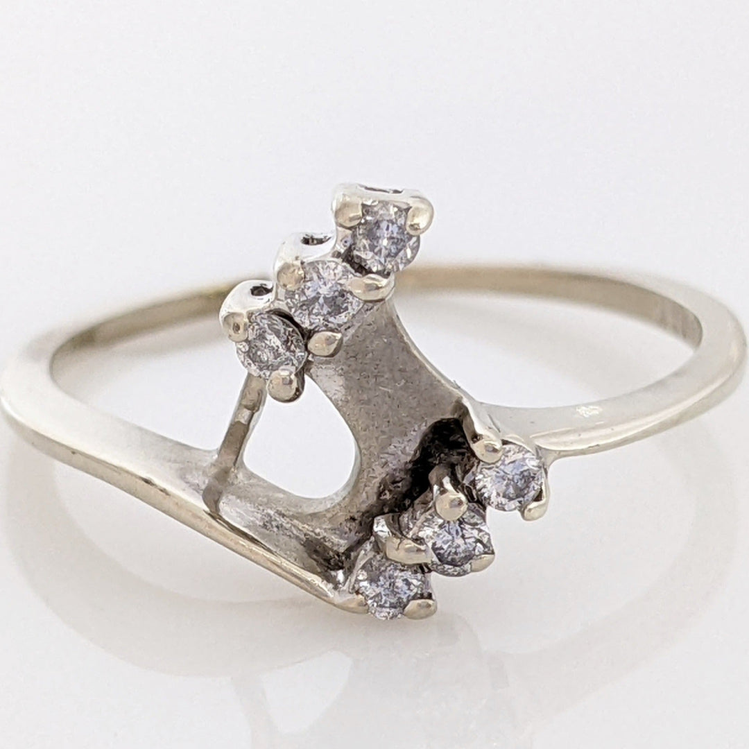 14K WHITE .12 CARAT TOTAL WEIGHT I1 I DIAMOND ROUND (6) ESTATE RING JACKET 1.8 GRAMS