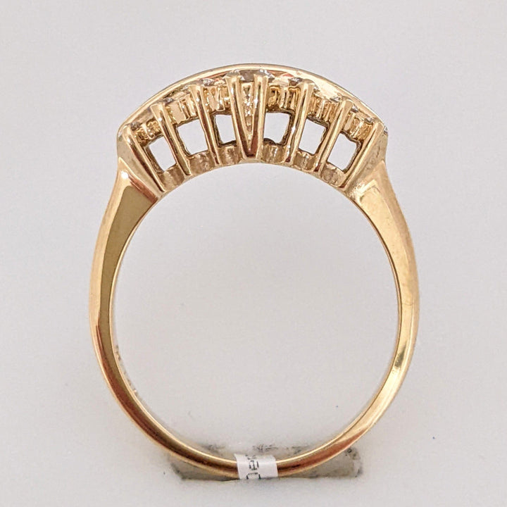 14K .61 CARAT TOTAL WEIGHT SI1 K DIAMOND ROUND (14) ESTATE RING 3.8 GRAMS