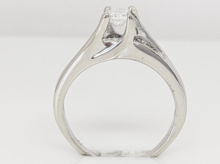 14K WHITE .47 CARAT TOTAL WHITE SI1 G DIAMOND PRINCESS CUT (11) ESTATE RING 2.7 GRAMS
