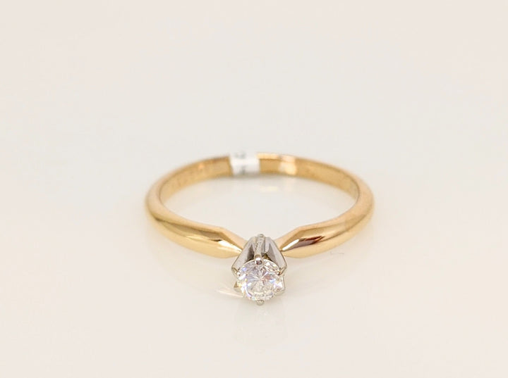 14K .12 CARAT TOTAL I1 G DIAMOND ROUND ESTATE SOLITAIRE RING 2.0 GRAMS