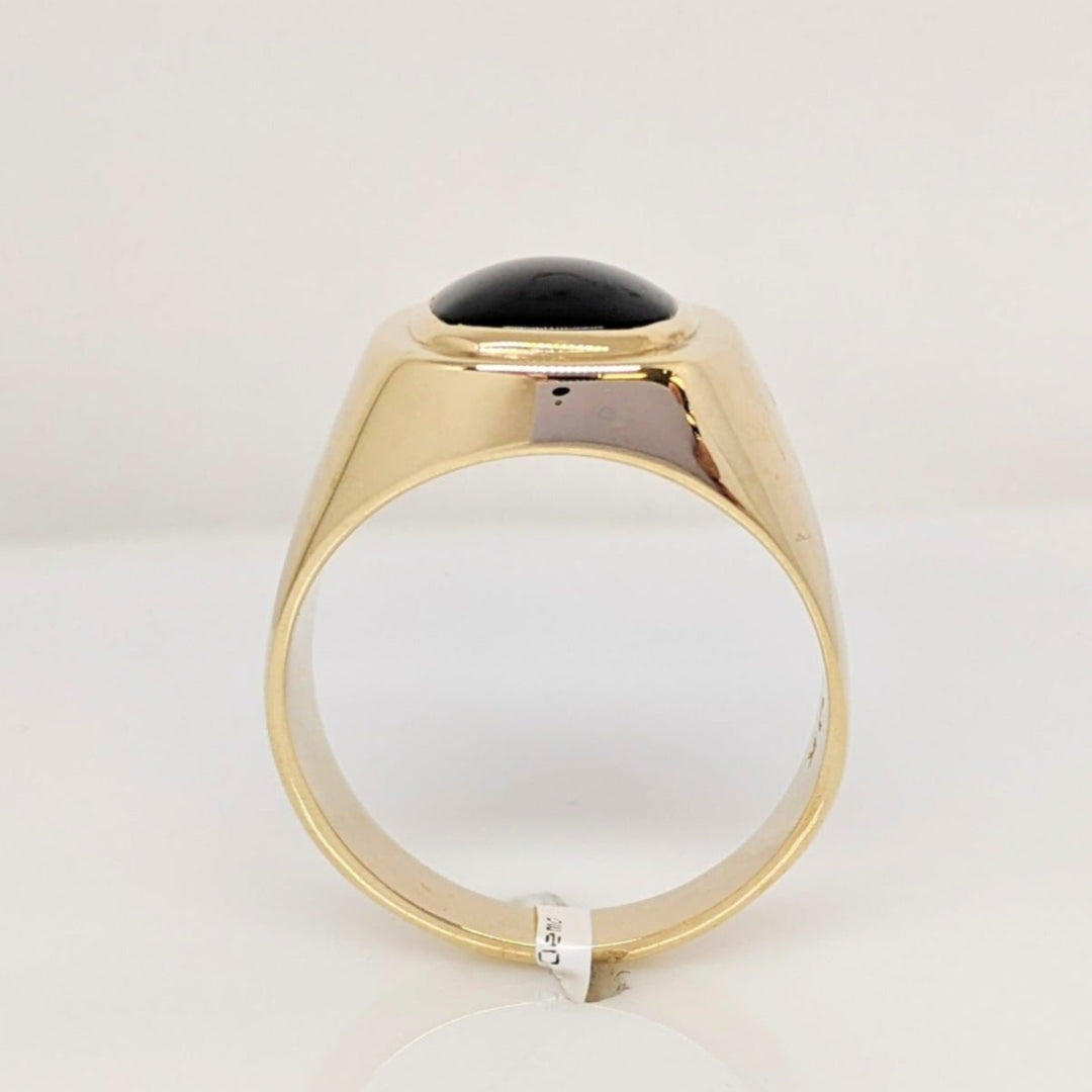 10K ONYX CABOCHON EMERALD CUT 9X11 ESTATE RING 16.9 GRAMS