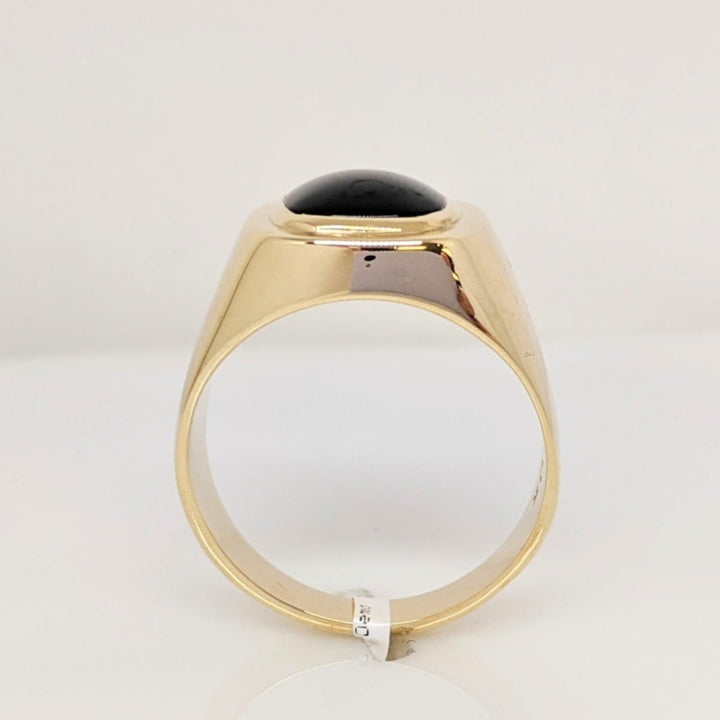 10K ONYX CABOCHON EMERALD CUT 9X11 ESTATE RING 16.9 GRAMS