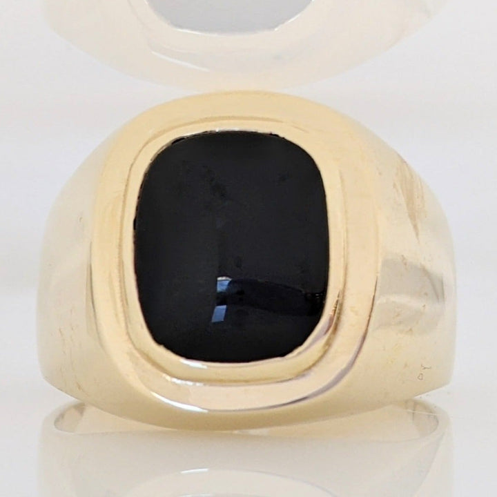 10K ONYX CABOCHON EMERALD CUT 9X11 ESTATE RING 16.9 GRAMS