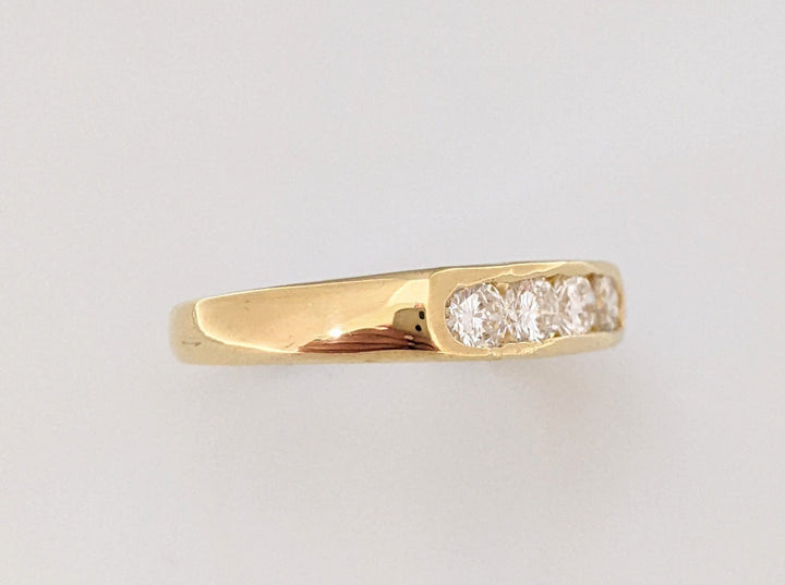 18K .76 CARAT TOTAL WEIGHT SI2 J DIAMOND ROUND (4) CHANNEL SET ESTATE BAND 4.2 GRAMS