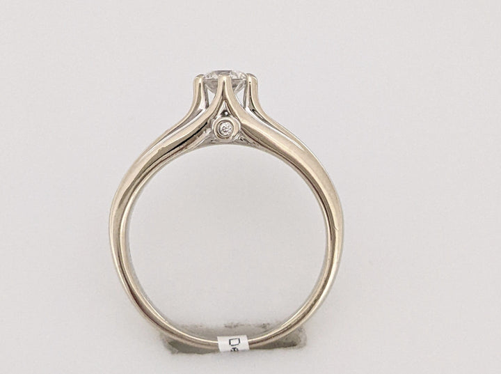 14K WHITE .53 CARAT TOTAL WEIGHT SI2 H DIAMOND ROUND (13) ESTATE RING 3.1 GRAMS
