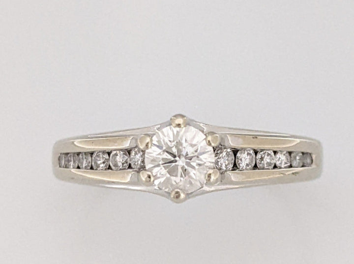 14K WHITE .53 CARAT TOTAL WEIGHT SI2 H DIAMOND ROUND (13) ESTATE RING 3.1 GRAMS
