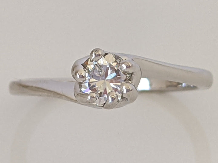 14K .38CT SI1 I DIAMOND ROUND BYPASS ESTATE SOLITAIRE 2.4 GRAMS