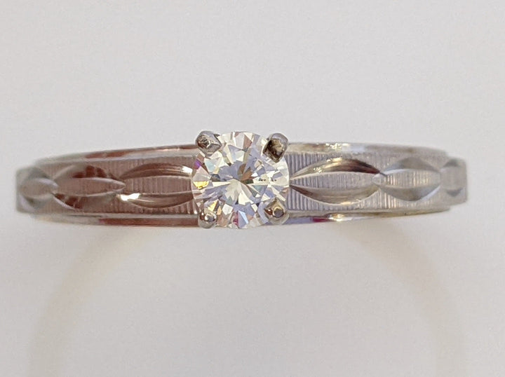 14K TWO-TONE .28 CARAT TOTAL SI I ROUND SOLITAIRE DIAMOND ESTATE 2.9 GRAMS