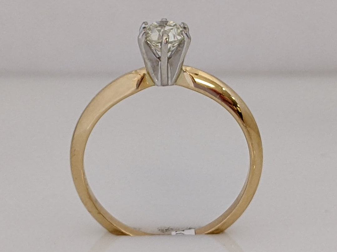 14K .42 CARAT TOTAL VS2 P DIAMOND ROUND ESTATE SOLITAIRE 1.9 GRAMS