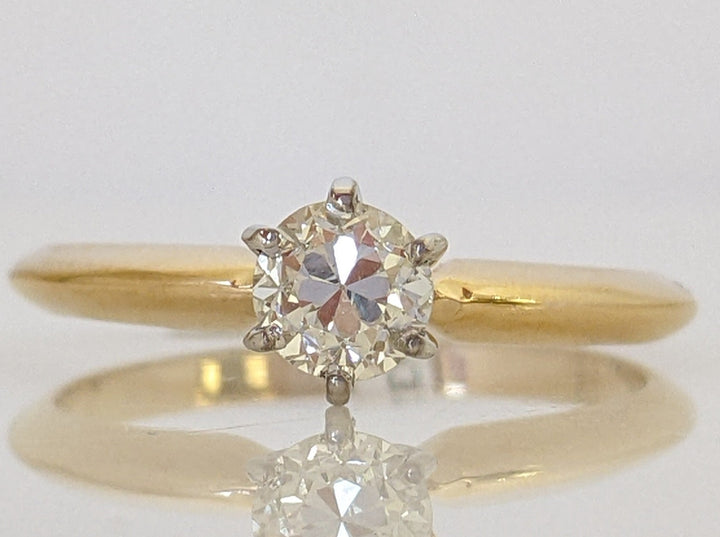 14K .42 CARAT TOTAL VS2 P DIAMOND ROUND ESTATE SOLITAIRE 1.9 GRAMS