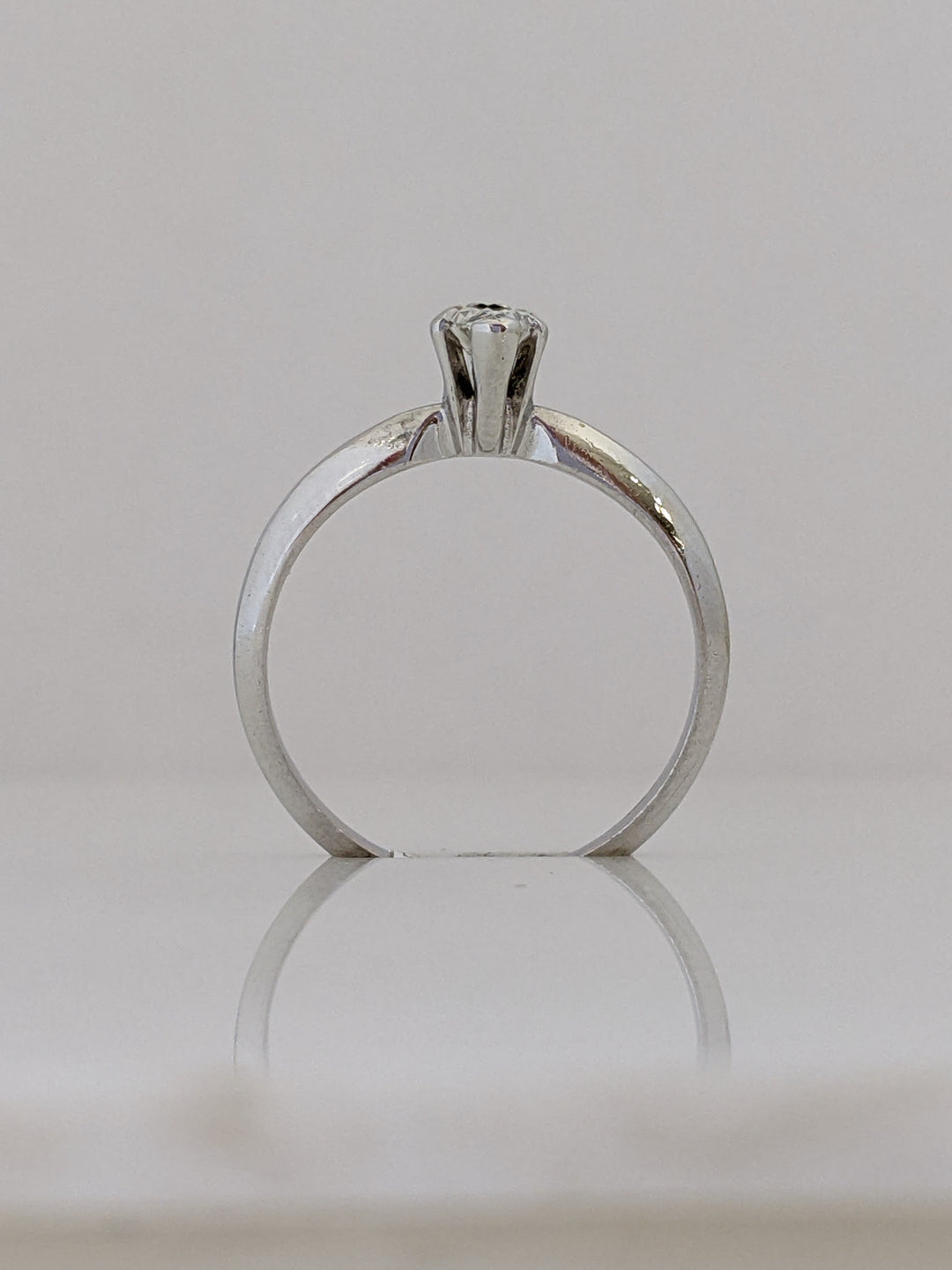 14K WHITE .25 CARAT TOTAL VS1 G DIAMOND MARQUISE ESTATE RING 2.0 GRAMS