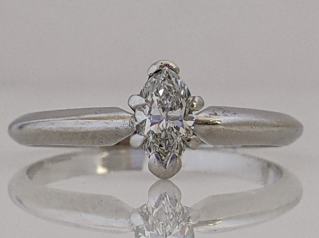 14K WHITE .25 CARAT TOTAL VS1 G DIAMOND MARQUISE ESTATE RING 2.0 GRAMS