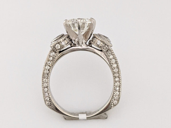 14K WHITE 2.77 CARAT TOTAL WEIGHT SI2 J DIAMOND ROUND (69) ESTATE RING 6.8G