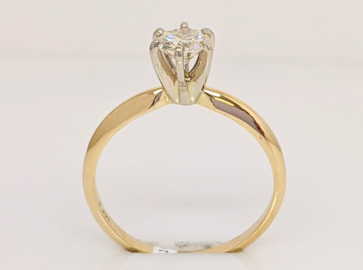 14K .50 CARAT TOTAL VS2 I-J DIAMOND ROUND 6-PRONG SOLITAIRE ESTATE RING 1.9 GRAMS