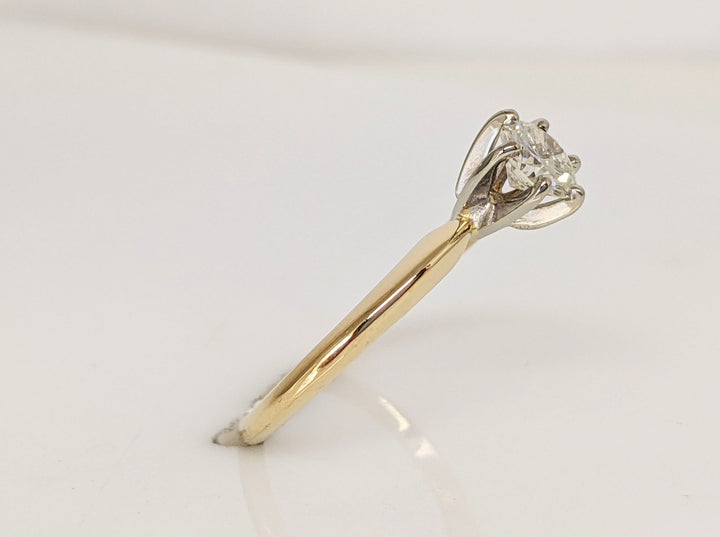 14K .50 CARAT TOTAL VS2 I-J DIAMOND ROUND 6-PRONG SOLITAIRE ESTATE RING 1.9 GRAMS