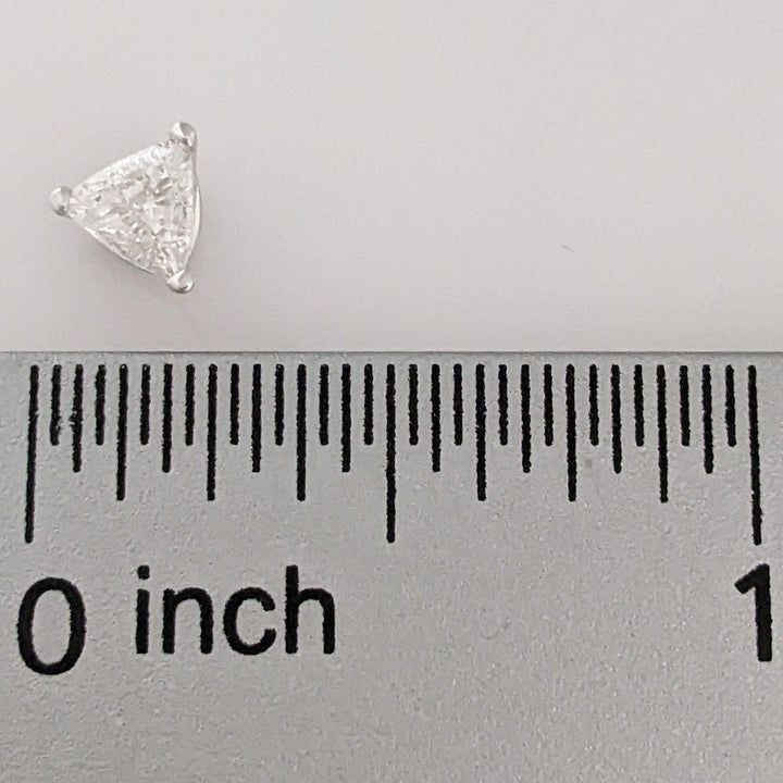 14K WHITE .54 CARAT TOTAL WEIGHT SI2 F DIAMOND TRILLION (2) ESTATE STUD EARRINGS 0.9 GRAMS