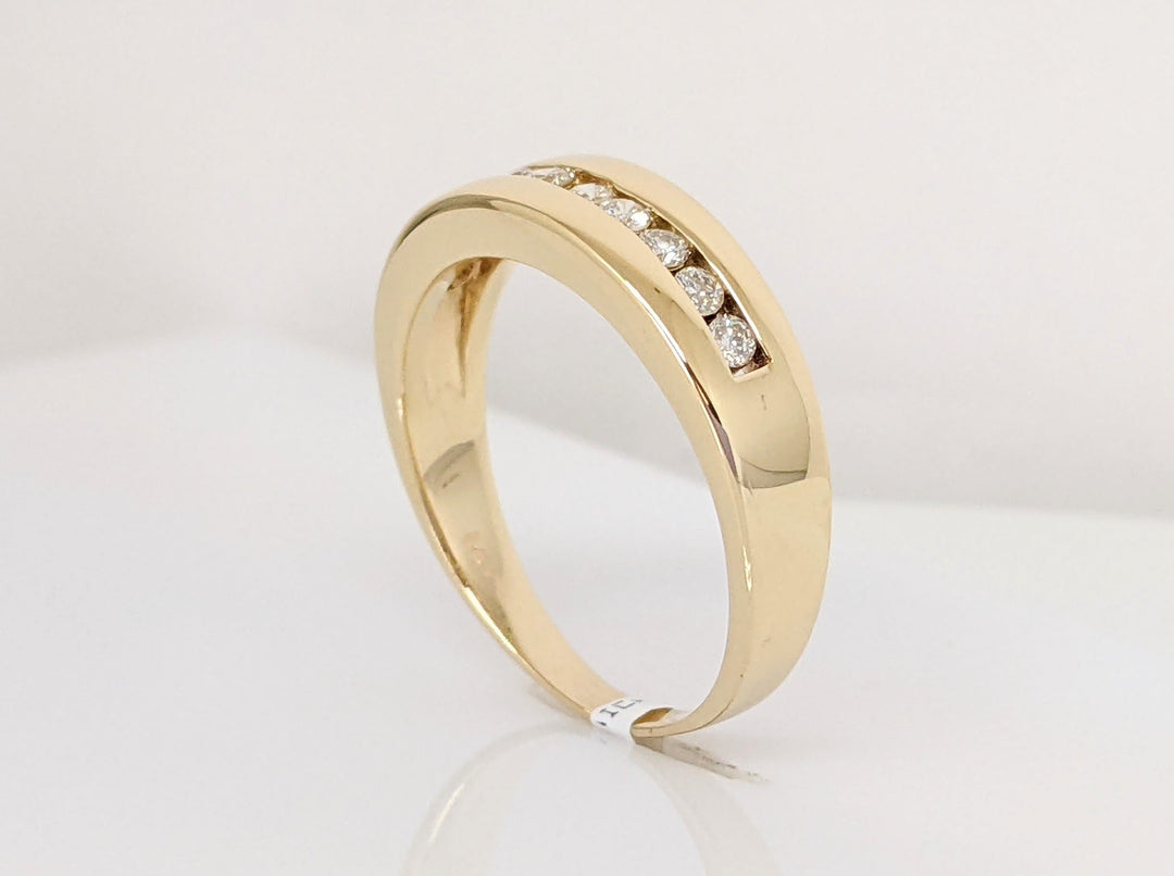14K .25 CARAT TOTAL WEIGHT I1 I DIAMOND ROUND (10) ESTATE CHANNEL SET BAND 4.7 GRAMS