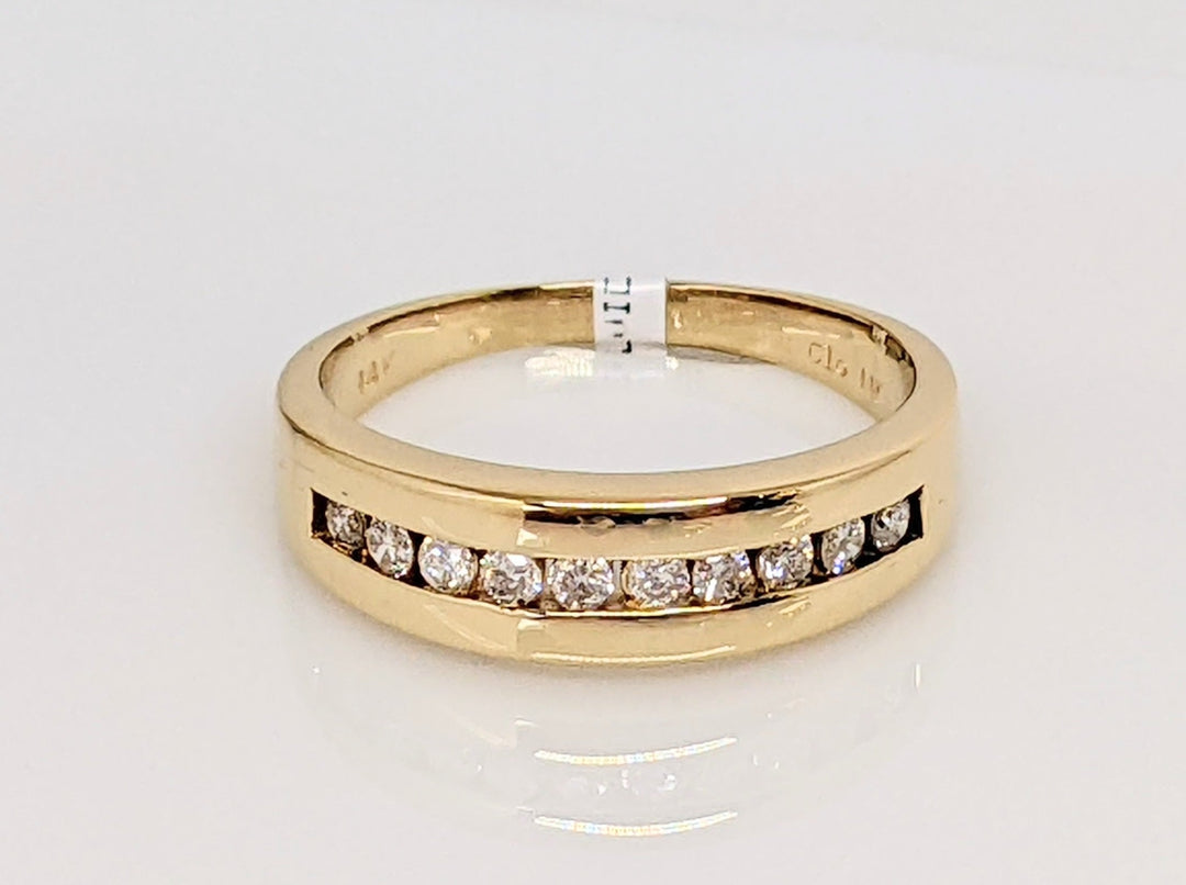 14K .25 CARAT TOTAL WEIGHT I1 I DIAMOND ROUND (10) ESTATE CHANNEL SET BAND 4.7 GRAMS