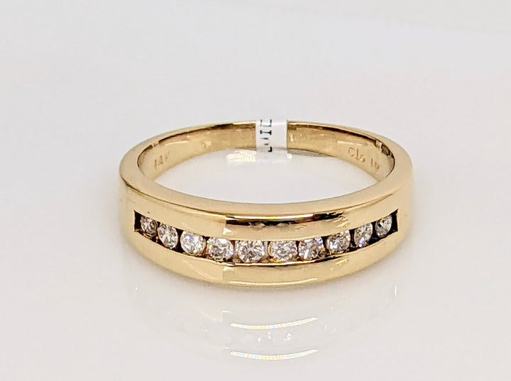 14K .25 CARAT TOTAL WEIGHT I1 I DIAMOND ROUND (10) ESTATE CHANNEL SET BAND 4.7 GRAMS