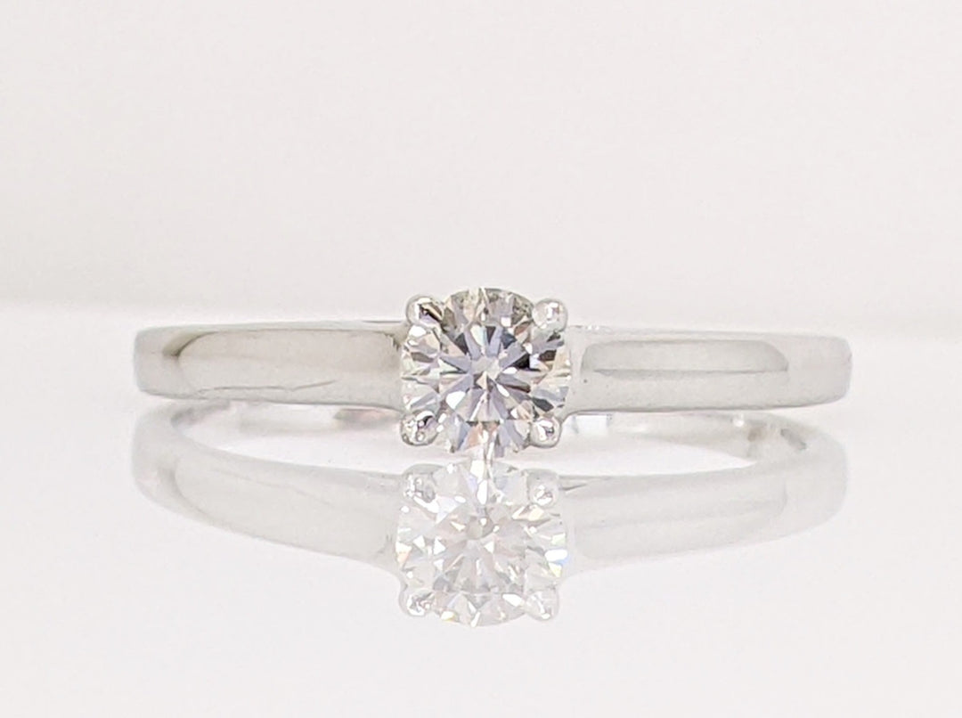 14K WHITE .30 CARAT TOTAL VS2 I DIAMOND ROUND ESTATE SOLITAIRE RING 1.6 GRAMS