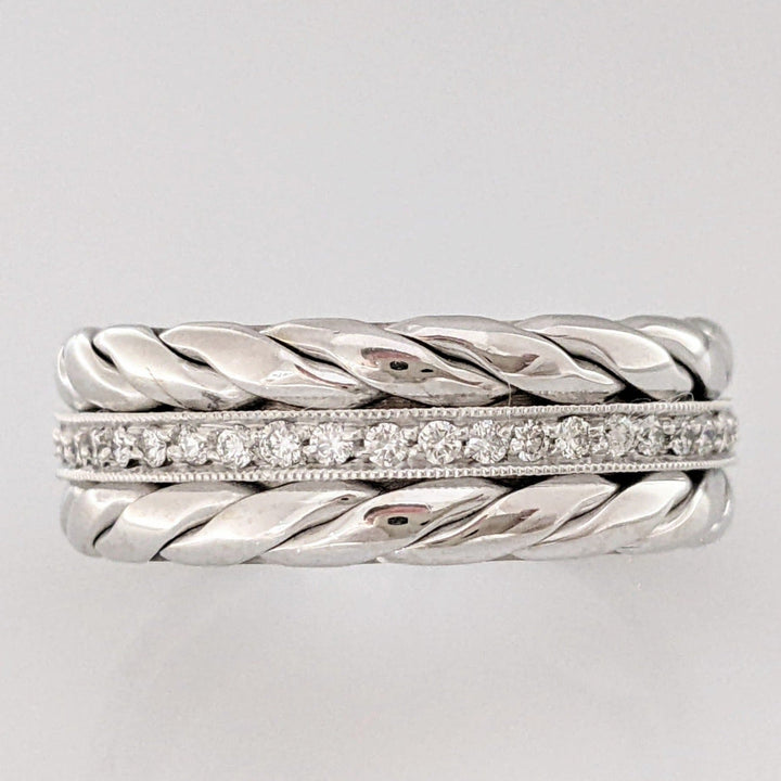 14K WHITE .88 CARAT TOTAL WEIGHT VS2 I DIAMOND ROUND (88) ETERNITY BAND 12.0 GRAMS
