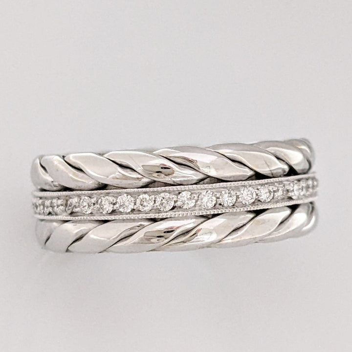 14K WHITE .88 CARAT TOTAL WEIGHT VS2 I DIAMOND ROUND (88) ETERNITY BAND 12.0 GRAMS